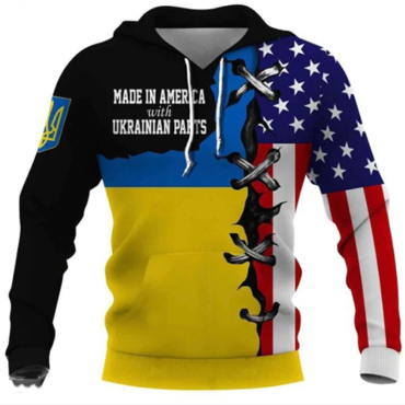 Made In America With Ukrainian Parts Pullover Hoodie