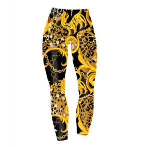 Barocco Print Gold Leggings